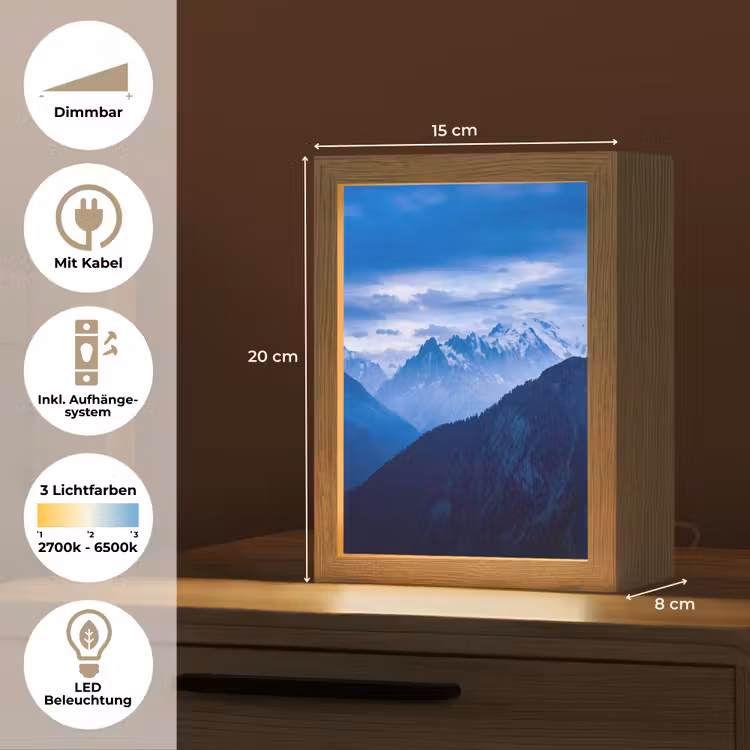 Personalisierte Lightbox - Berge – Schnee – Blau — 6