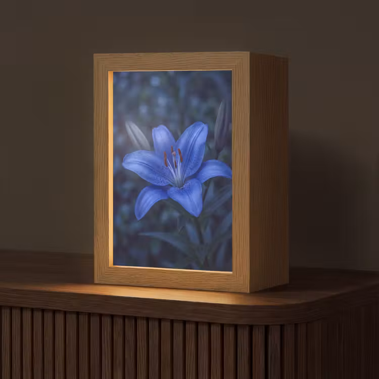 Personalisierte Lightbox - Blaue Blume – Natur — 1