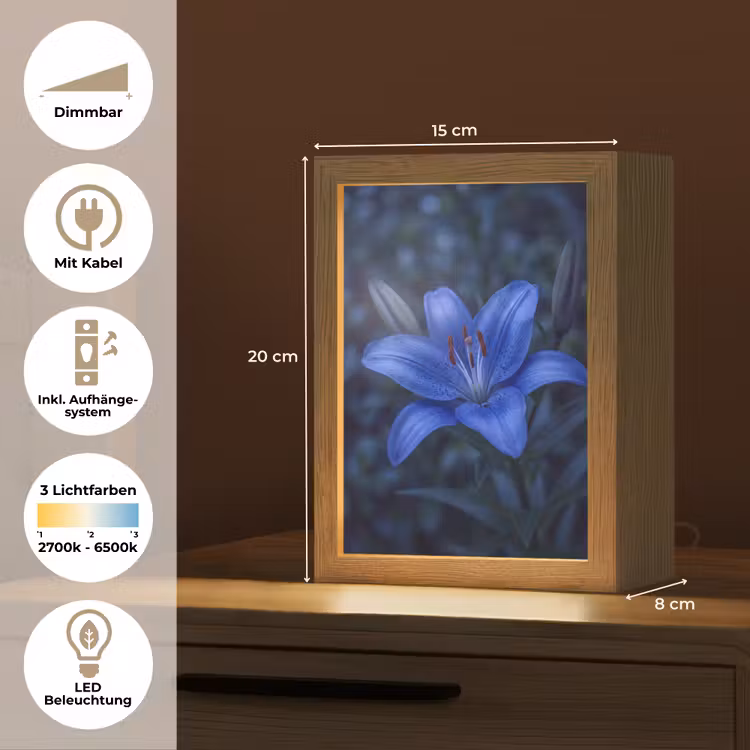 Personalisierte Lightbox - Blaue Blume – Natur — 6