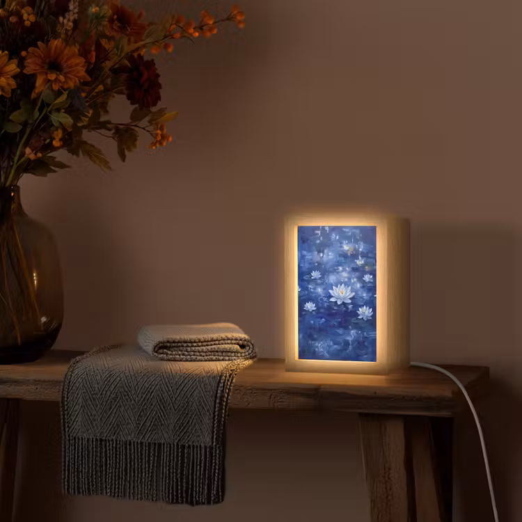 Personalisierte Lightbox - Blaue Seerose – Wasser — 3
