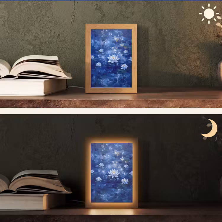 Personalisierte Lightbox - Blaue Seerose – Wasser — 5
