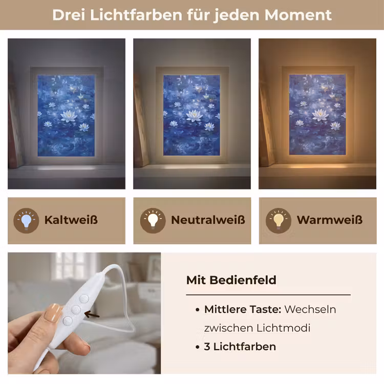 Personalisierte Lightbox - Blaue Seerose – Wasser — 7