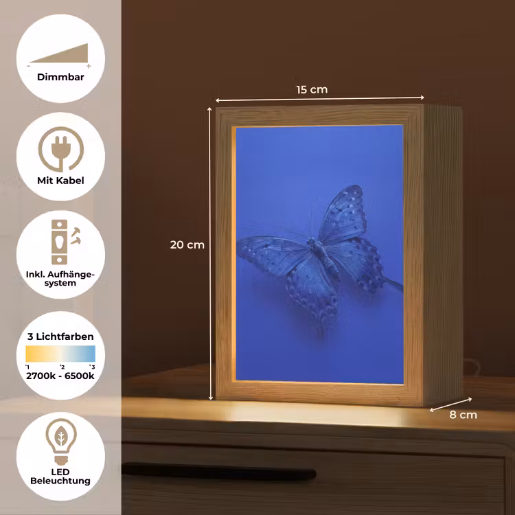 Personalisierte Lightbox - Blauer Schmetterling – Insekt — 6