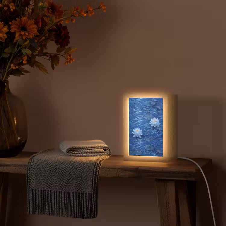 Personalisierte Lightbox - Blumen – Wasser – Blau — 3