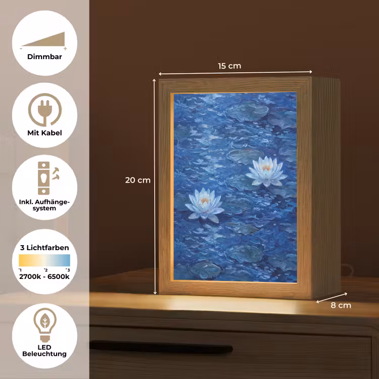 Personalisierte Lightbox - Blumen – Wasser – Blau — 6