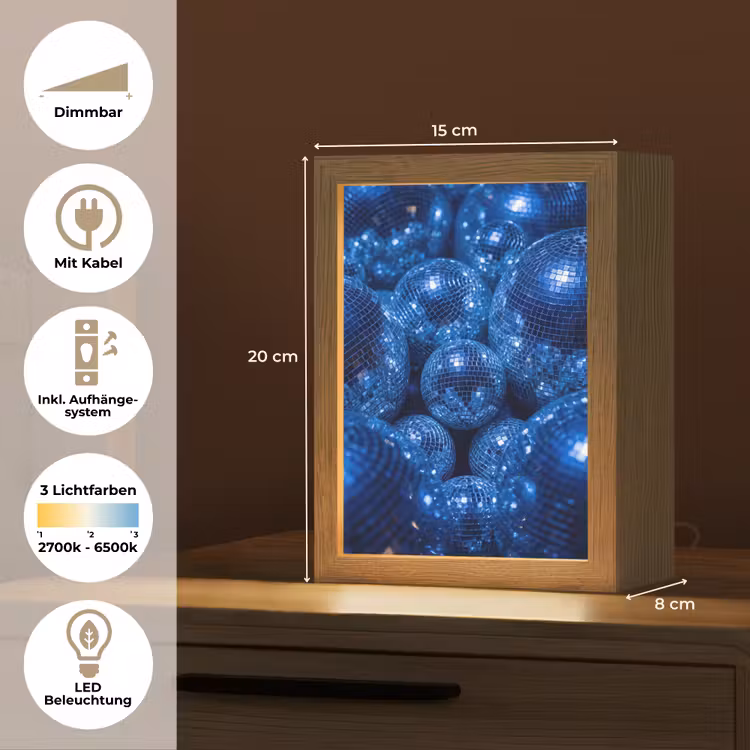 Personalisierte Lightbox - Discobal – Party – Blau — 6