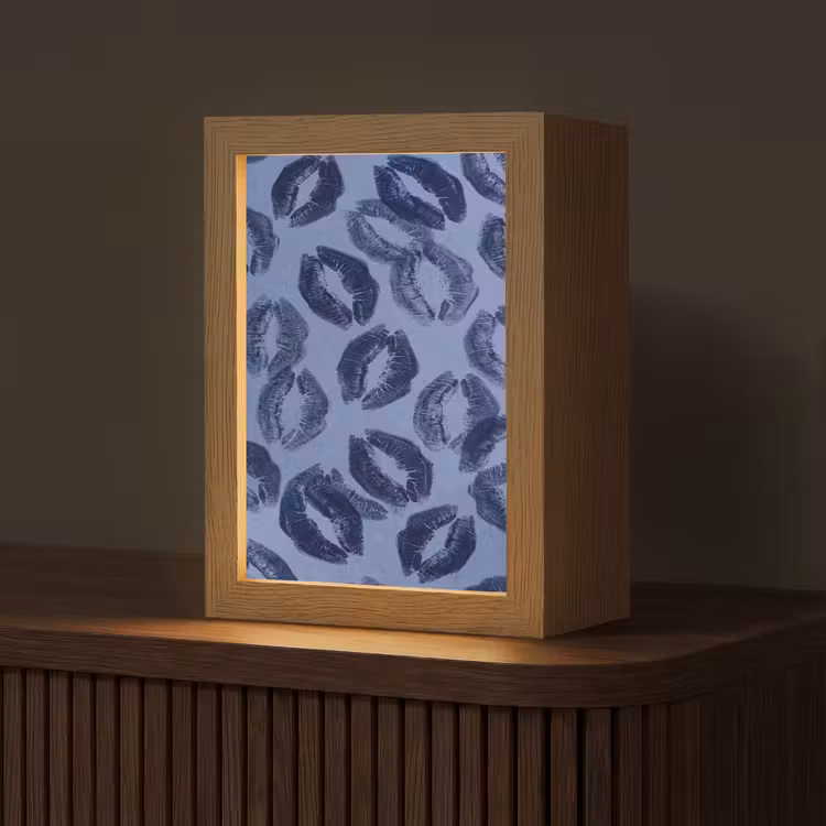 Personalisierte Lightbox - Lippen – Muster – Blau — 1