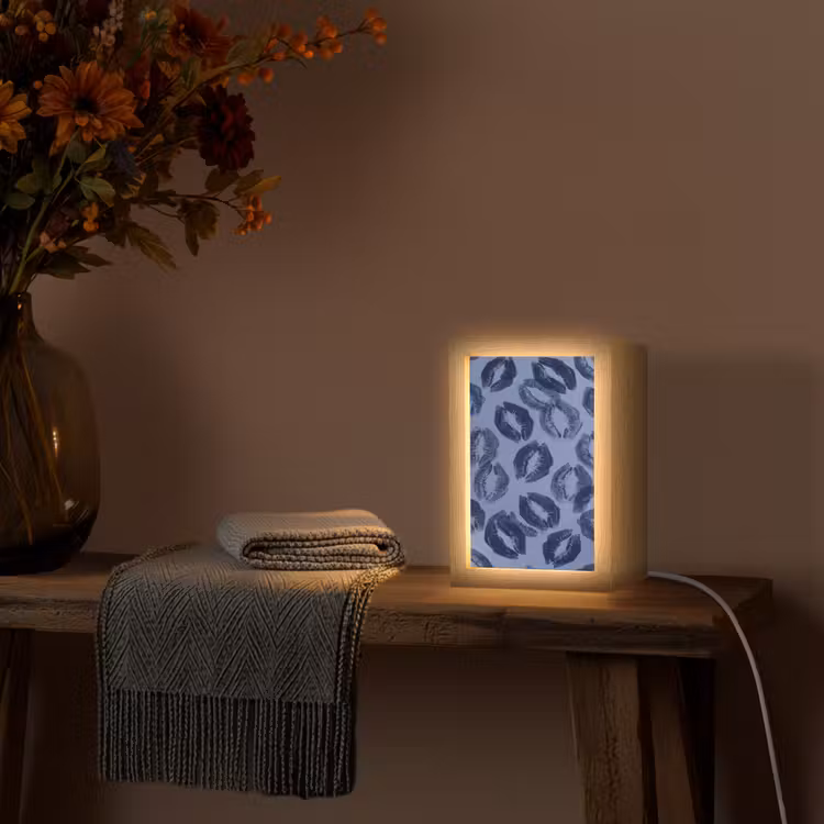 Personalisierte Lightbox - Lippen – Muster – Blau — 3