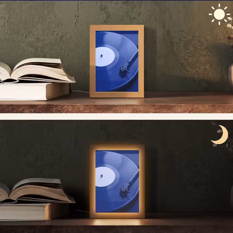 Personalisierte Lightbox - Plattenspieler – Vinyl – Blau — 5