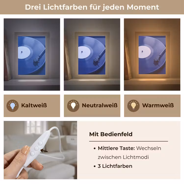 Personalisierte Lightbox - Plattenspieler – Vinyl – Blau — 7