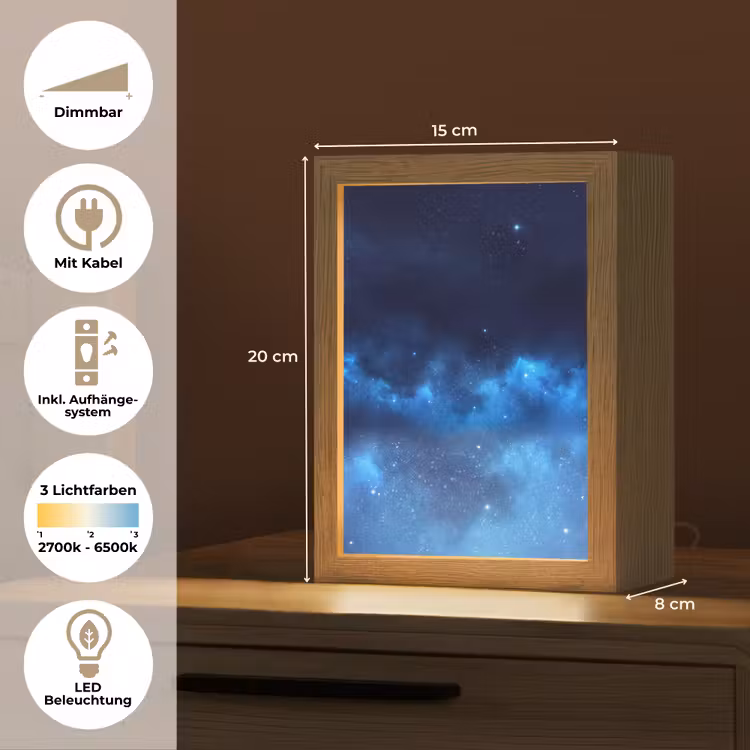 Personalisierte Lightbox - Sternenhimmel – Nebel – Blau — 6
