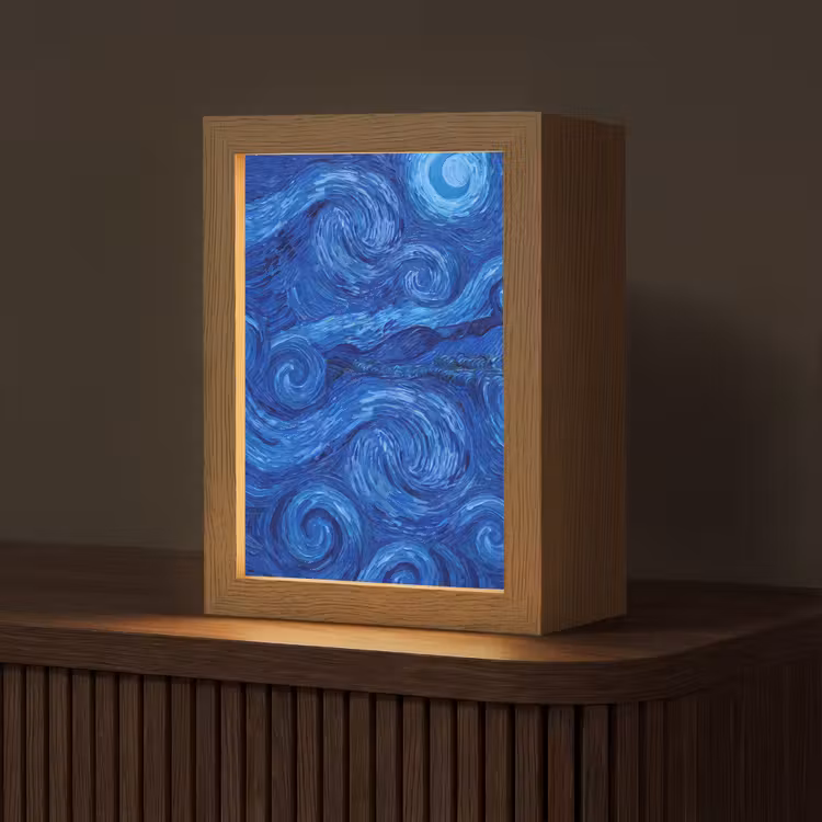 Personalisierte Lightbox - Wirbel – Blau – Modern — 1