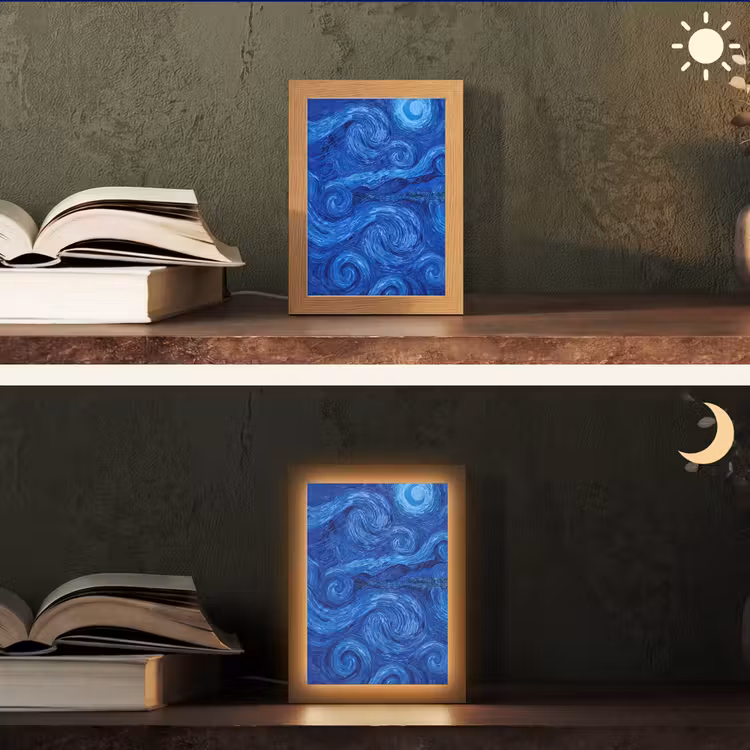Personalisierte Lightbox - Wirbel – Blau – Modern — 5