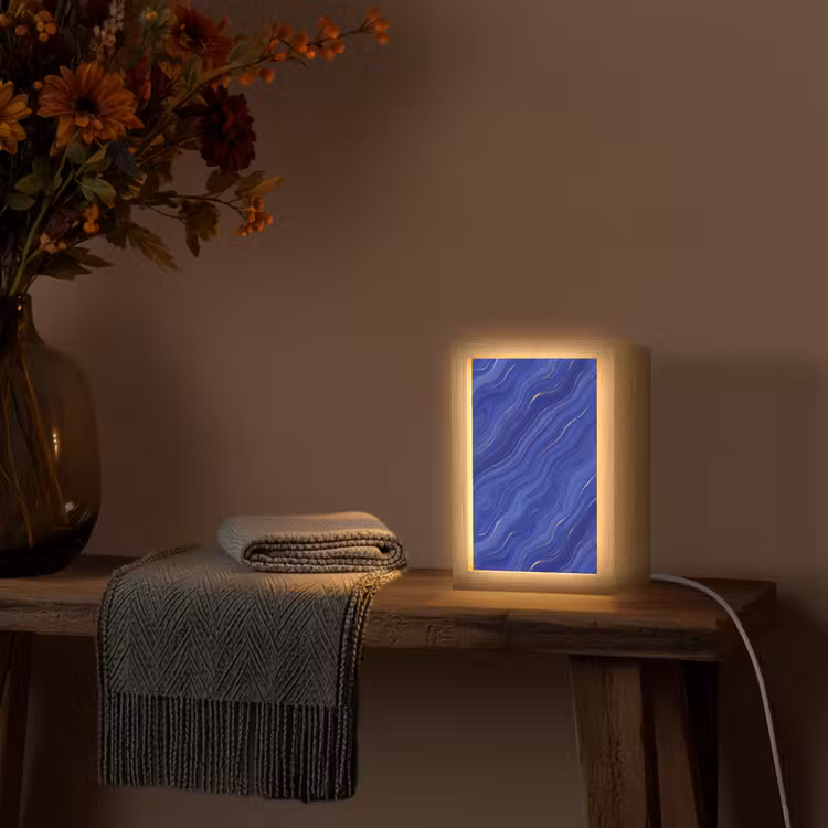 Personalisierte Lightbox - Zusammenfassung – Linien – Blau — 3