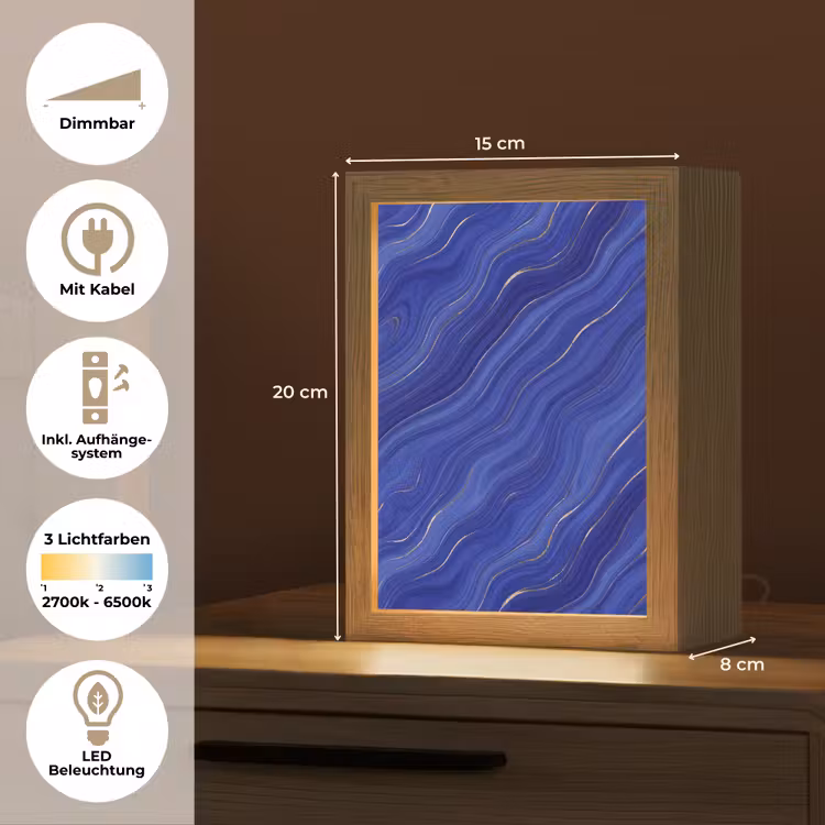 Personalisierte Lightbox - Zusammenfassung – Linien – Blau — 6