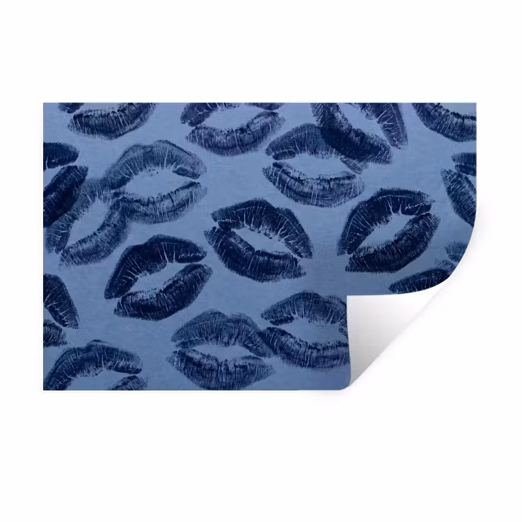 Wandtattoo – Lippen – Muster – Blau — 1