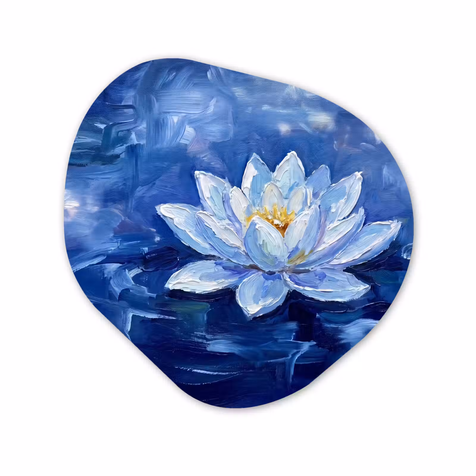 Alu-Dibond-Bild Organische Form - Blaue Seerose – Wasser — 1