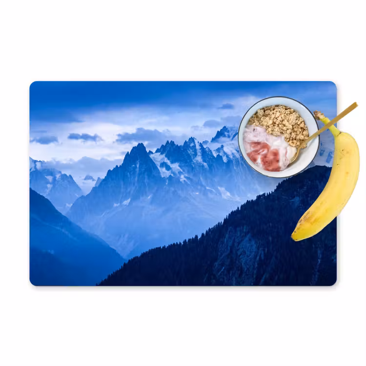 Tischset - 6 Stück - Berge – Schnee – Blau — 1