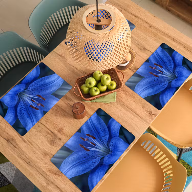 Tischset - 6 Stück - Blaue Blume – Natur — 4