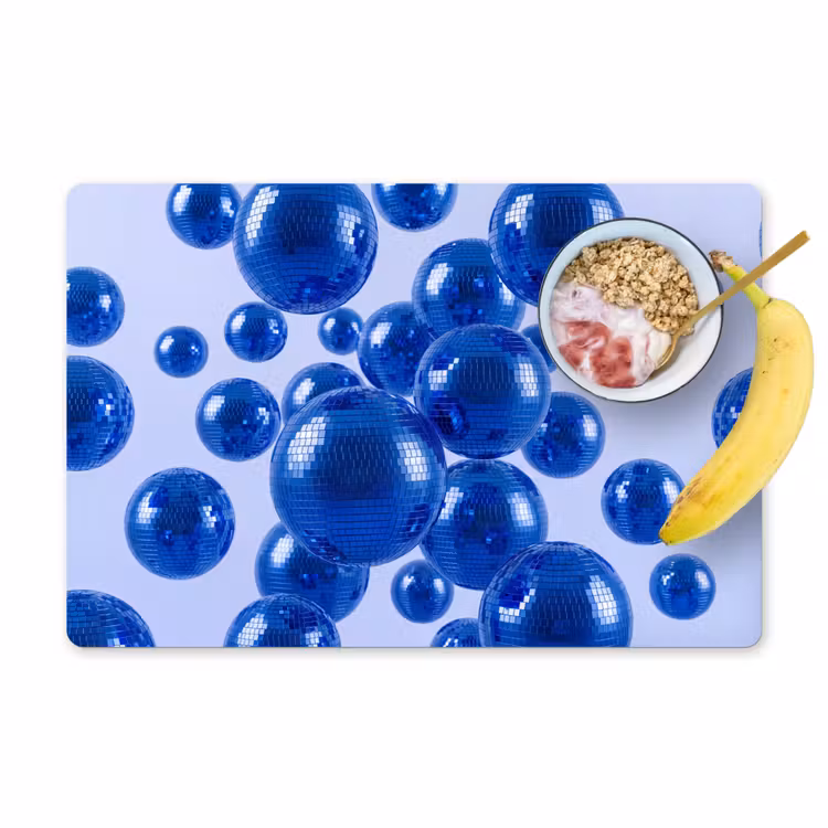 Tischset - 6 Stück - Blaue Discokugel — 1