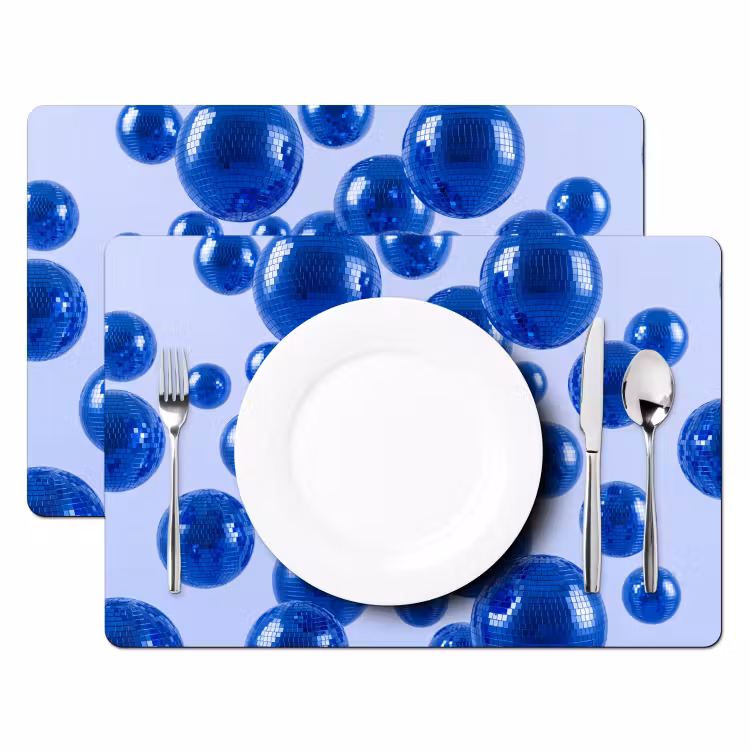 Tischset - 6 Stück - Blaue Discokugel — 2
