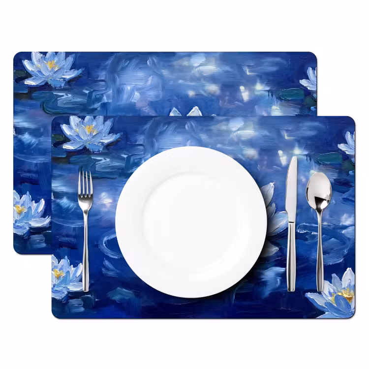 Tischset - 6 Stück - Blaue Seerose – Wasser — 2