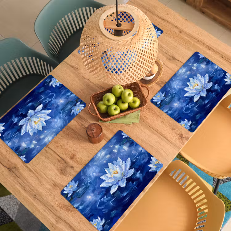 Tischset - 6 Stück - Blaue Seerose – Wasser — 4