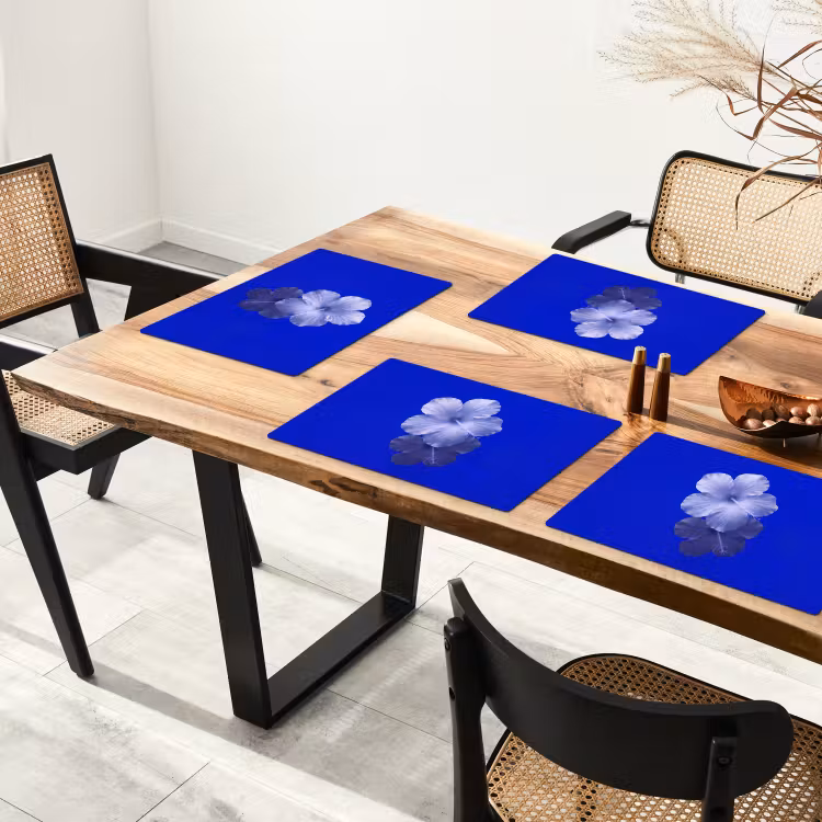 Tischset - 6 Stück - Blumen – Blau – Natur — 3