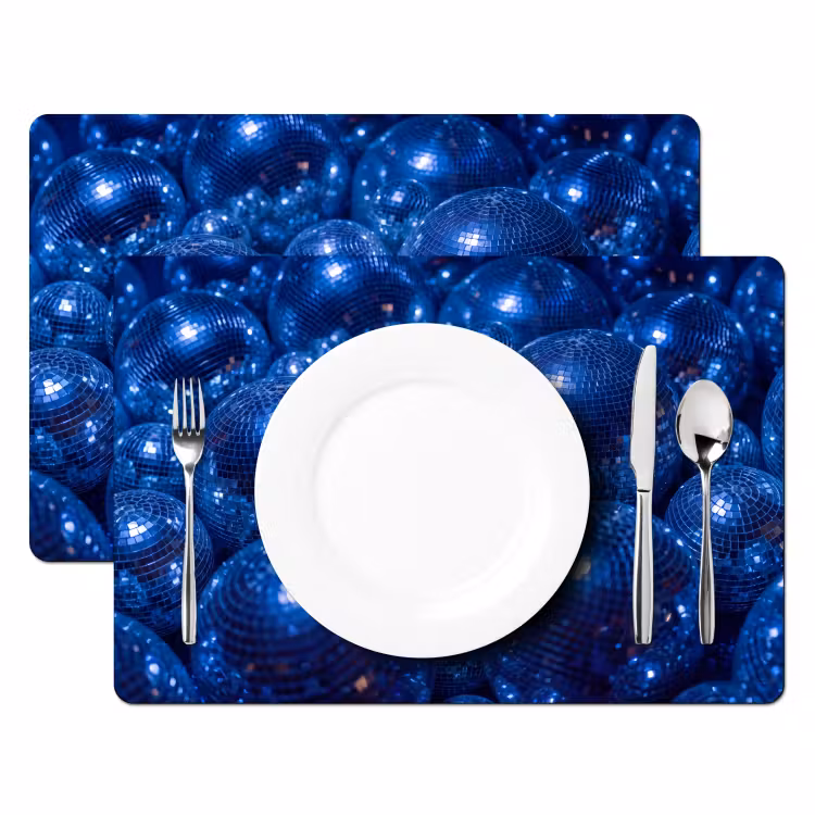 Tischset - 6 Stück - Discobal – Party – Blau — 2
