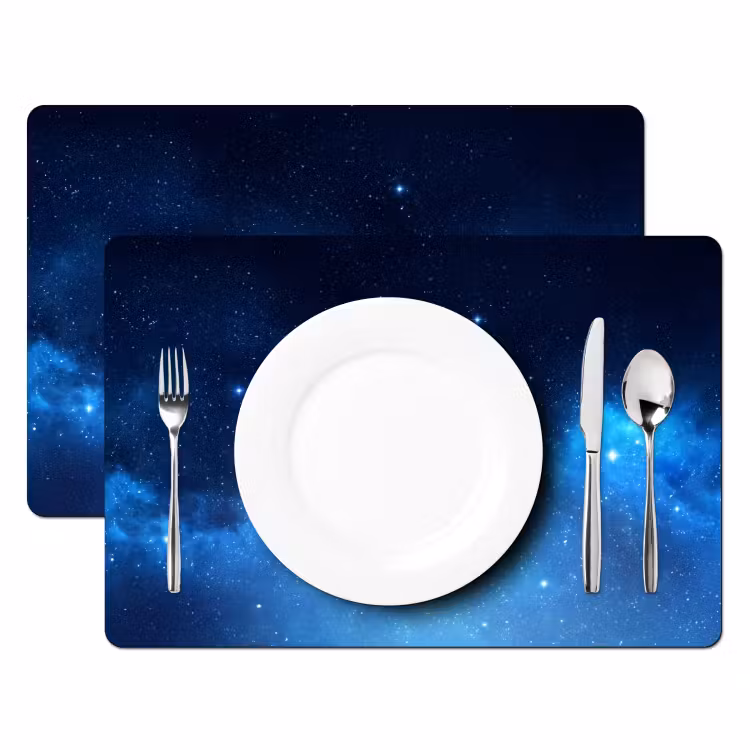 Tischset - 6 Stück - Sternenhimmel – Nebel – Blau — 2
