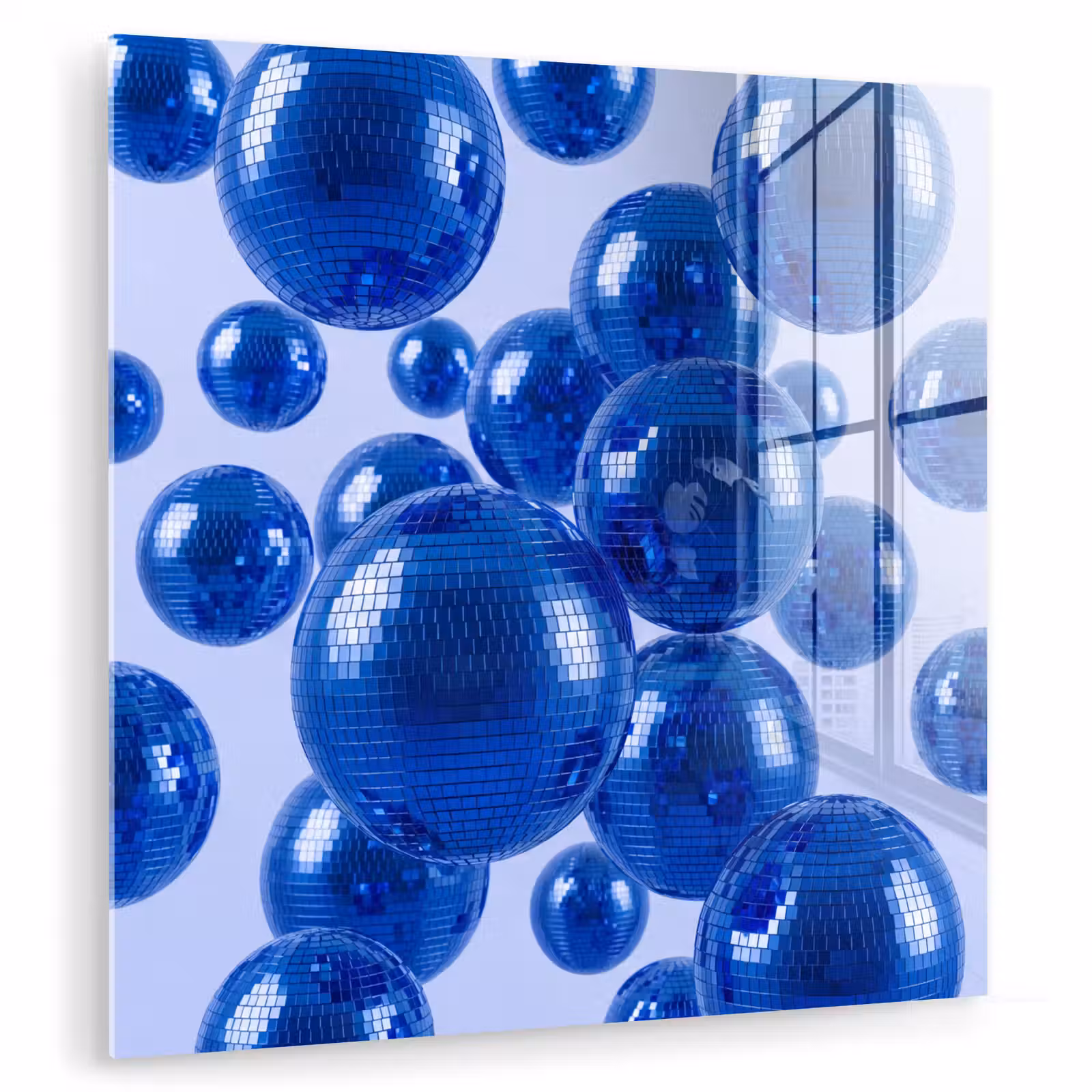 Glasbild - Blaue Discokugel — 1