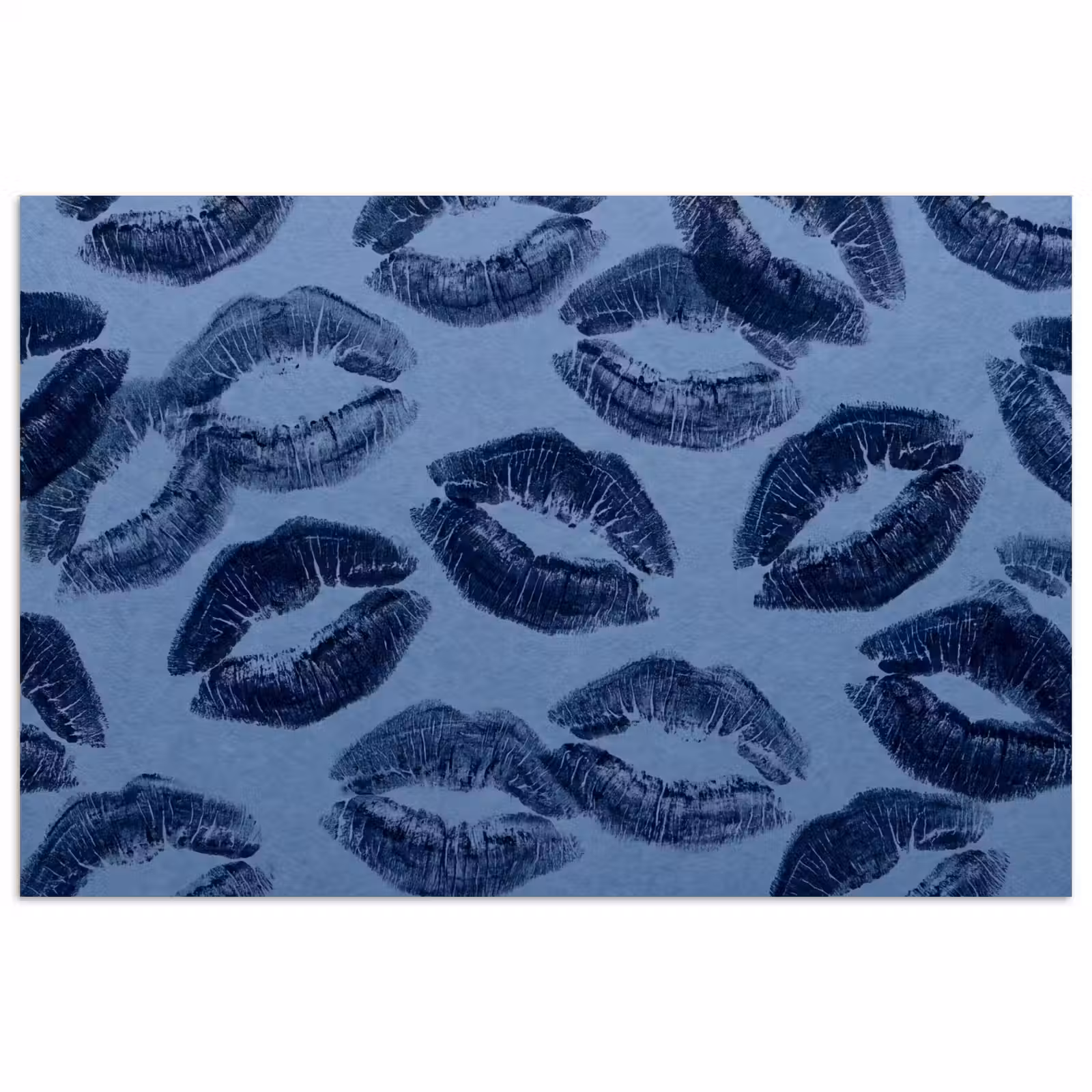 Poster - Lippen – Muster – Blau — 1