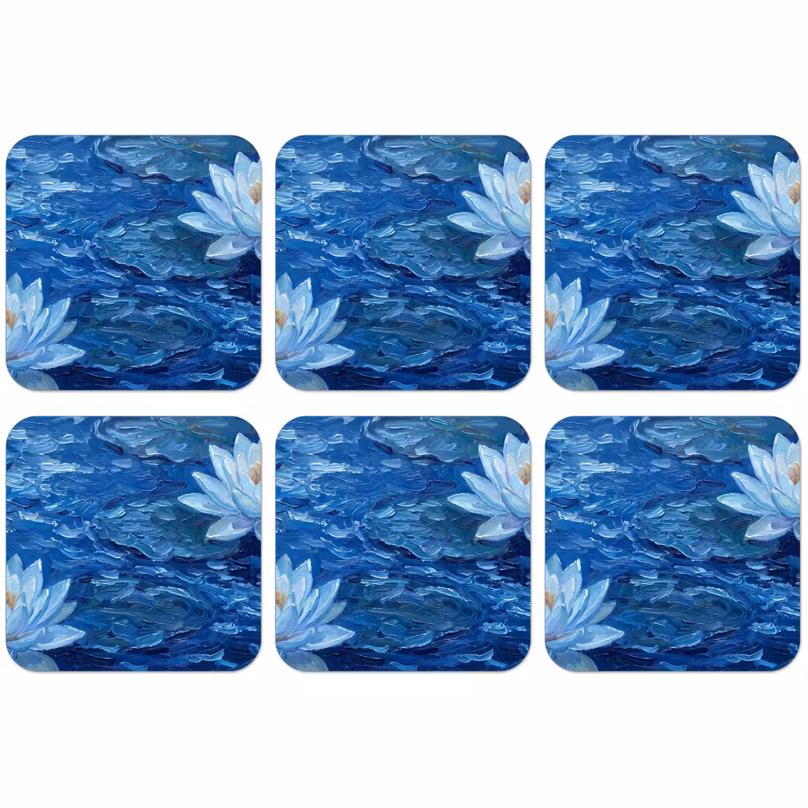 Untersetzer - Blumen – Wasser – Blau — 1