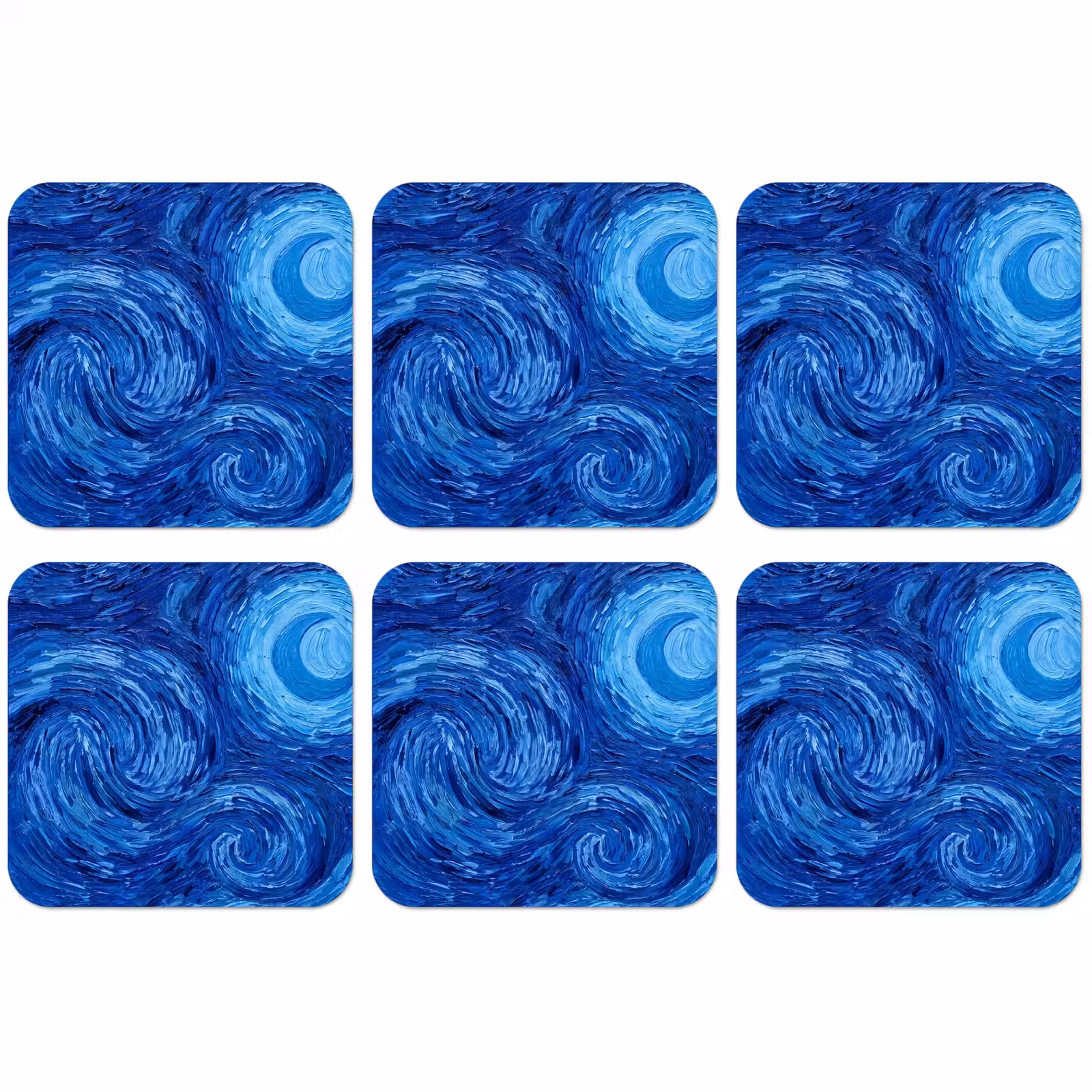 Untersetzer - Wirbel – Blau – Modern — 1