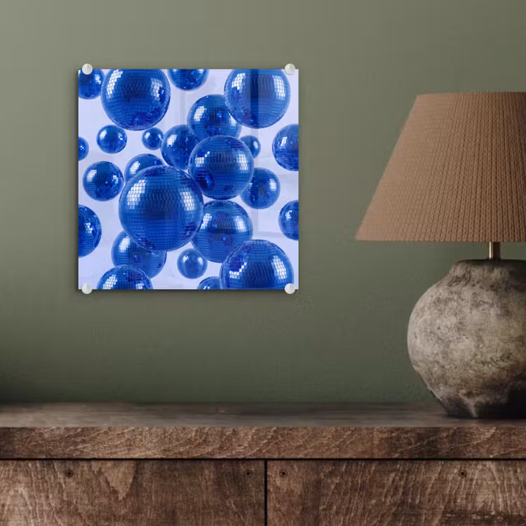 Glasbild - Blaue Discokugel — 4