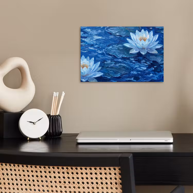 Poster - Blumen – Wasser – Blau — 2