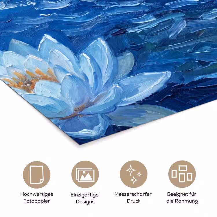 Poster - Blumen – Wasser – Blau — 5