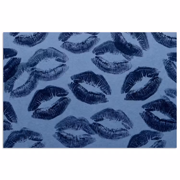Poster - Lippen – Muster – Blau — 1