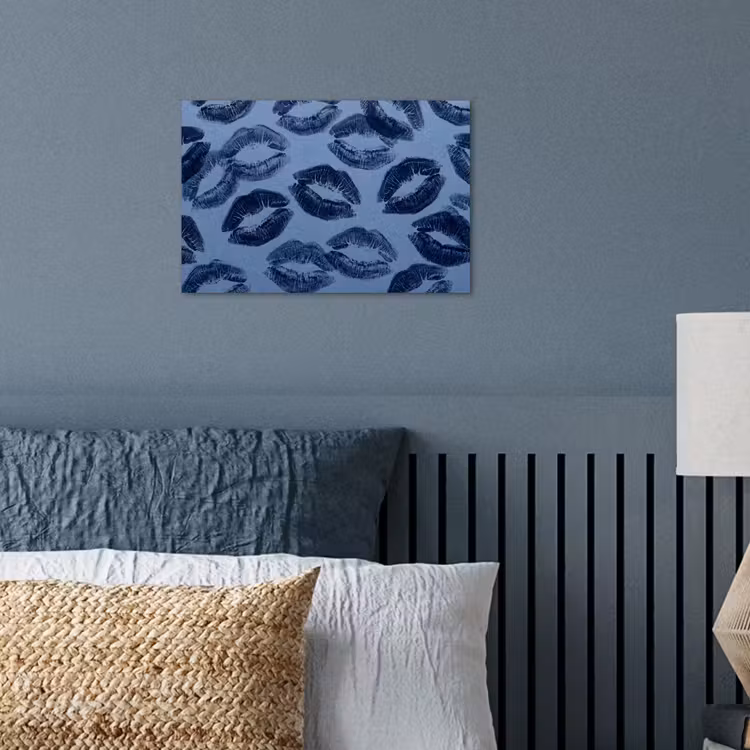 Poster - Lippen – Muster – Blau — 3