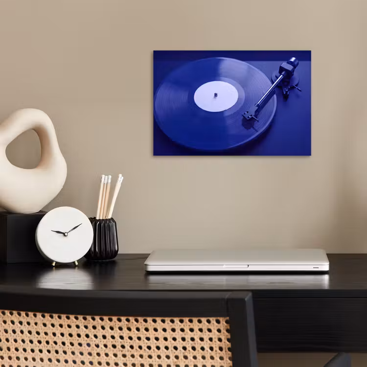 Poster - Plattenspieler – Vinyl – Blau — 2