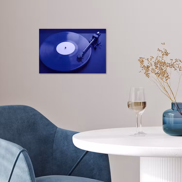Poster - Plattenspieler – Vinyl – Blau — 4