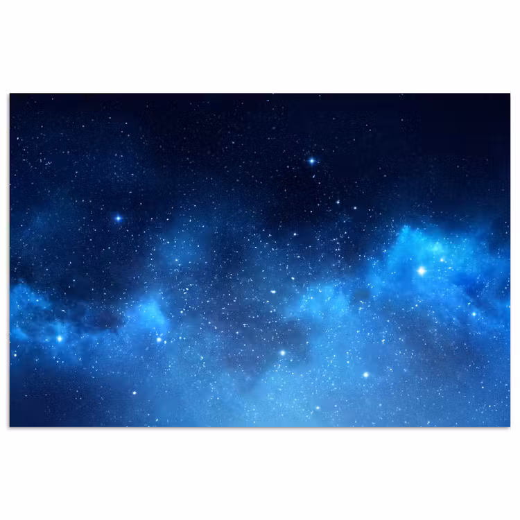 Poster - Sternenhimmel – Nebel – Blau — 1