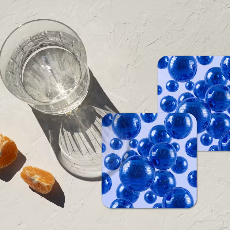 Untersetzer - Blaue Discokugel — 2