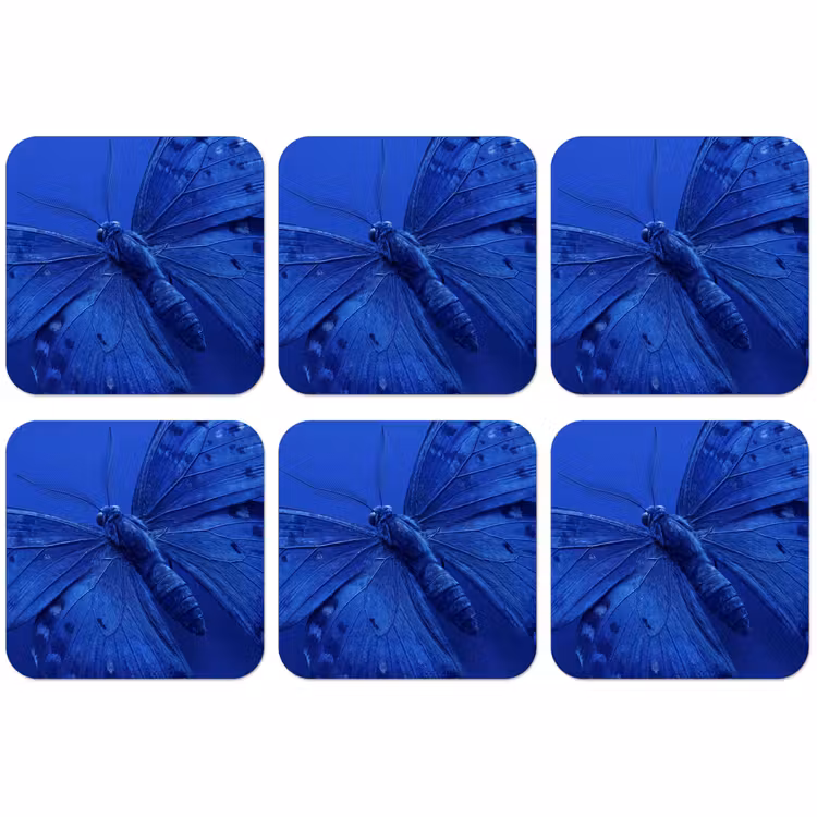 Untersetzer - Blauer Schmetterling – Insekt — 1