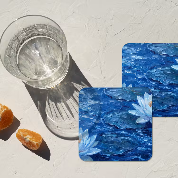 Untersetzer - Blumen – Wasser – Blau — 2