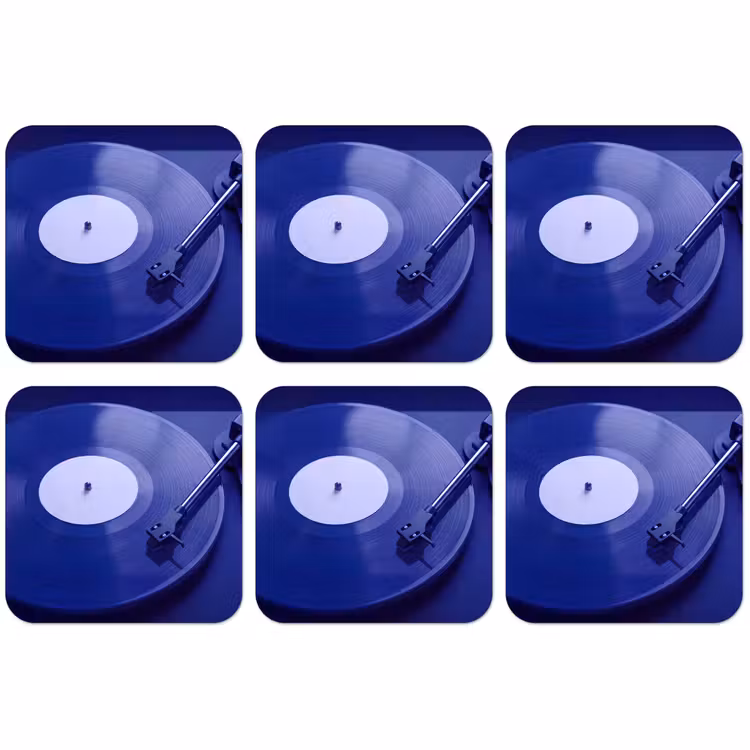 Untersetzer​ - Plattenspieler – Vinyl – Blau — 1