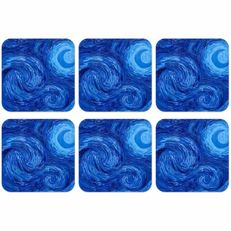 Untersetzer - Wirbel – Blau – Modern — 1