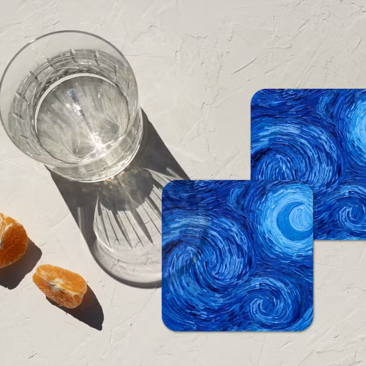 Untersetzer - Wirbel – Blau – Modern — 2