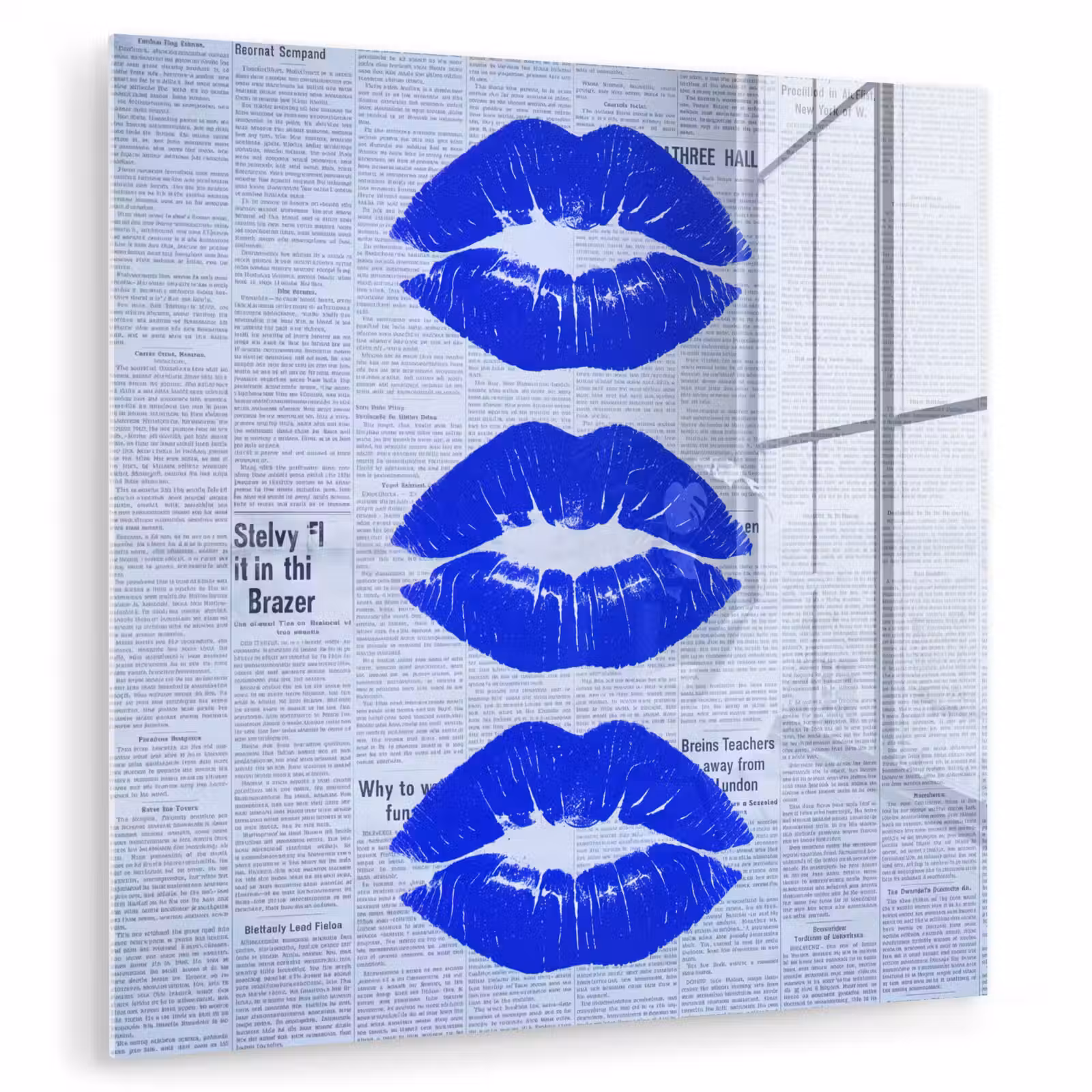 Glasbild - Zeitung „Blaue Lippen“ — 1
