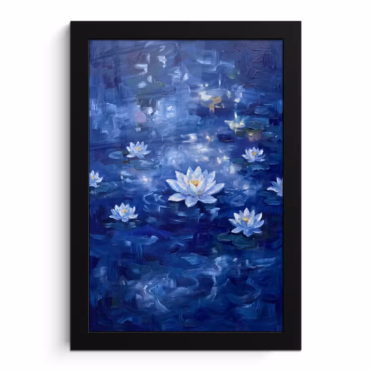 Bilder mit Rahmen - Blaue Seerose – Wasser — 1